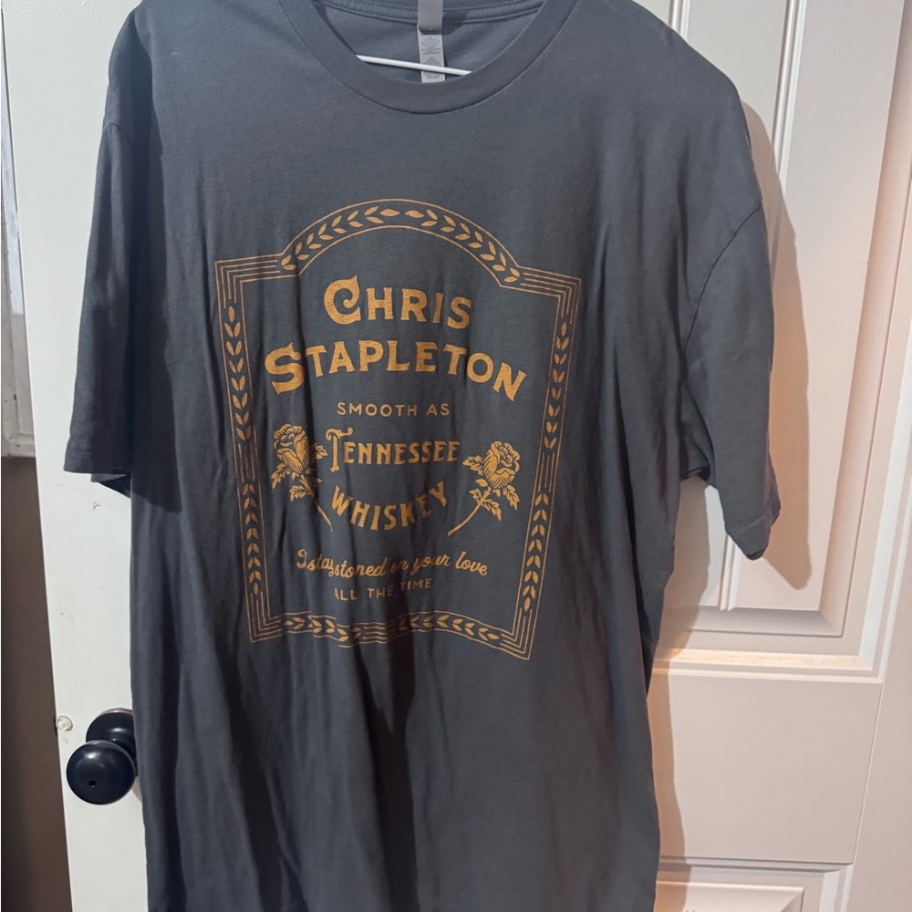 Next Level Apparel Gray and Gold Graphic Tee